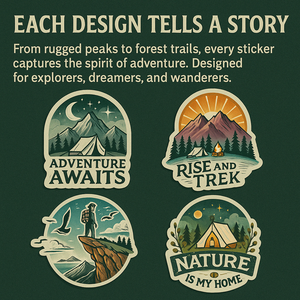 Adventure Explorer Sticker Pack - Mountains-Inspired Designs