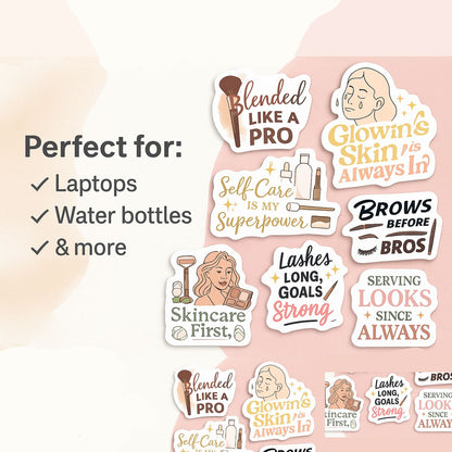Glow Up Goals: Beauty Creator Sticker Pack