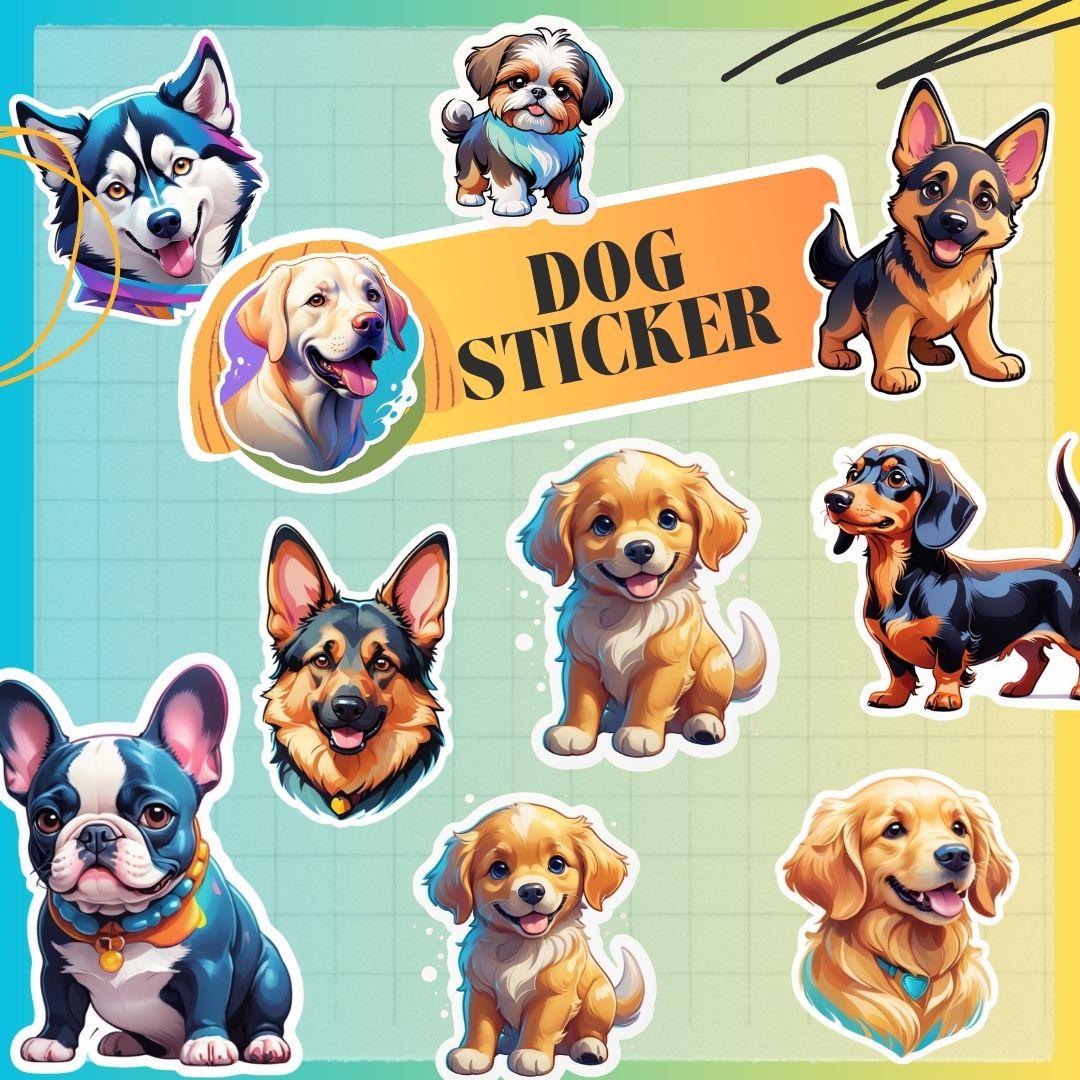 Dog Fun Pack – Stickers, Coloring Sheets, Magnetic Card & Bookmark | Perfect for Dog Lovers & Kids