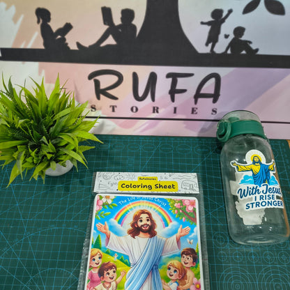 Color & Faith: Jesus Coloring Sheets + Stickers Set