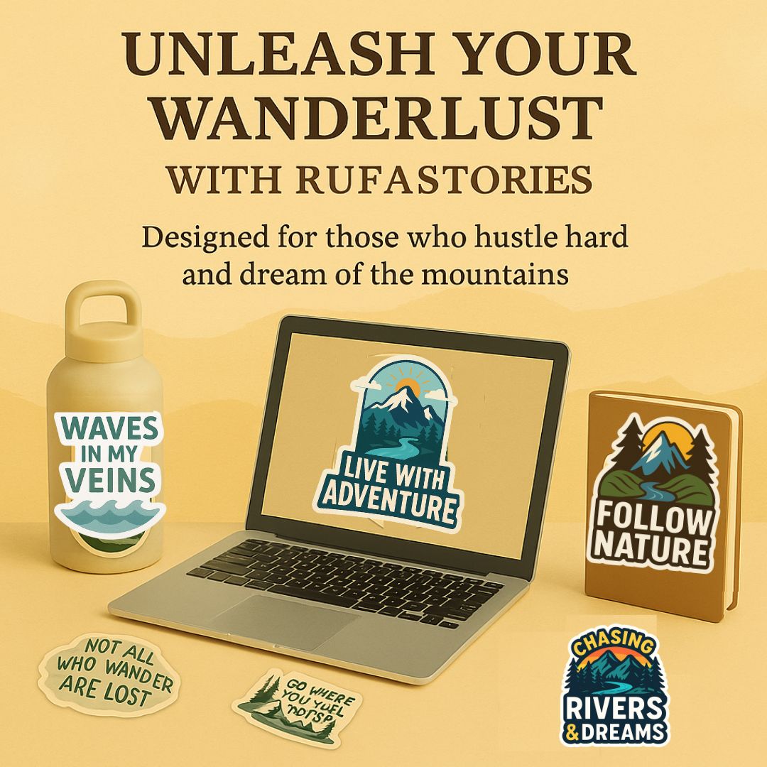 Wander & Work Sticker Set – Adventure-Inspired Motivation for Modern Dreamers