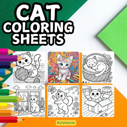 Purrfect Cat Fun Pack – Stickers, Coloring & Magnets Bundle