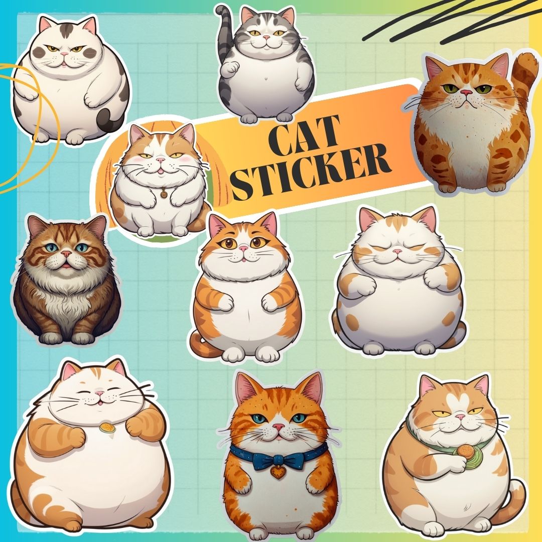 Creative Pack - Adorable Cat Stickers, Magnetic Bookmarks, and Magnetic Card