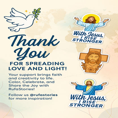 Color & Faith: Jesus Coloring Sheets + Stickers Set