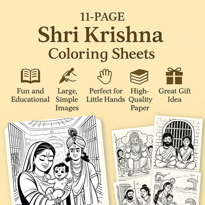 Shri Krishna Coloring Set with Blessing Stickers