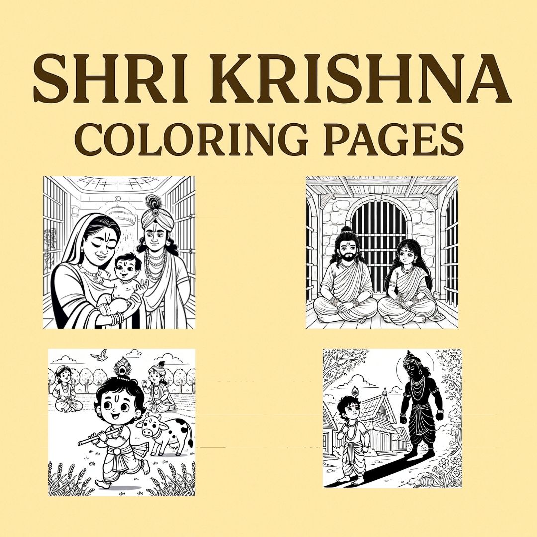 Shri Krishna Coloring Set with Blessing Stickers