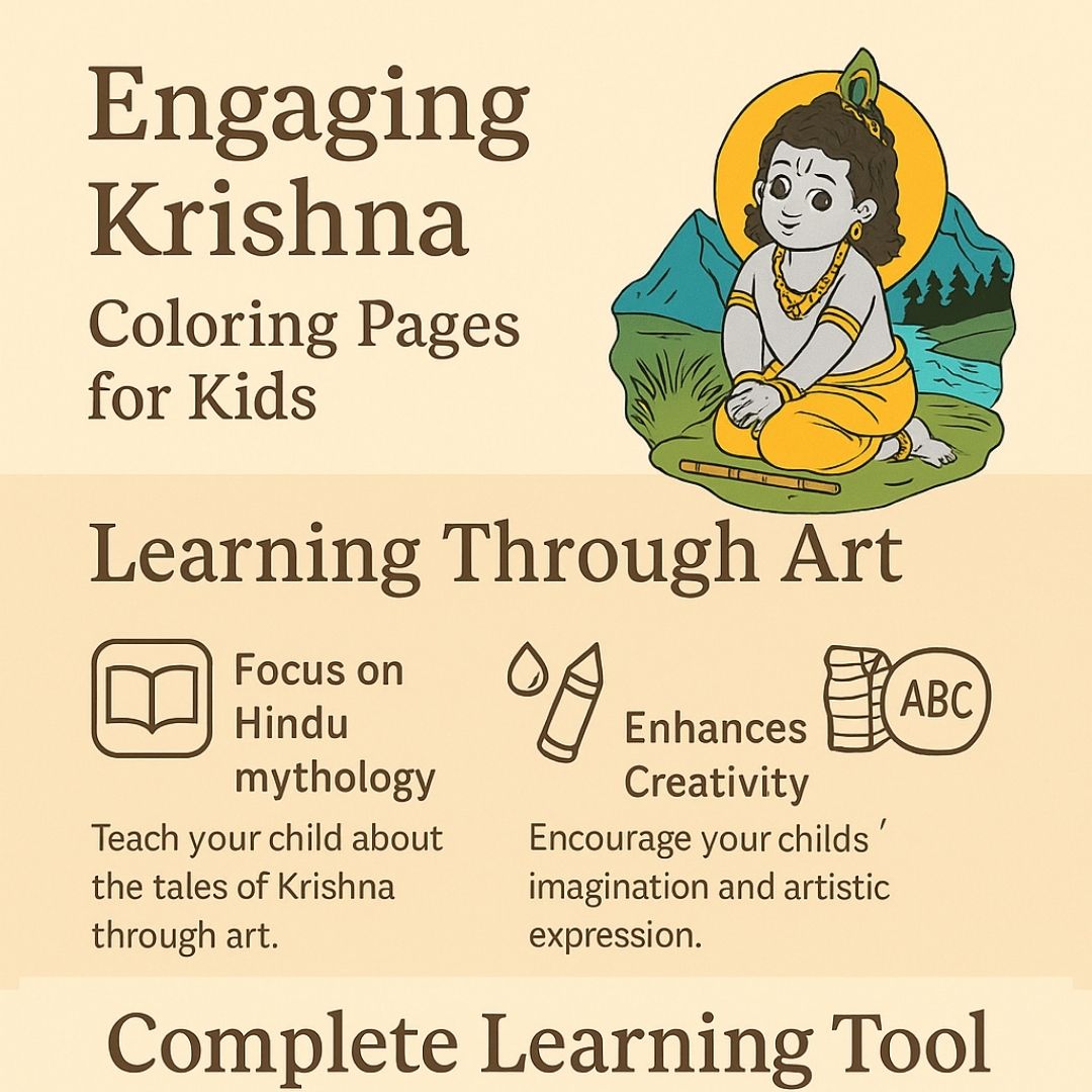 Shri Krishna Coloring Set with Blessing Stickers