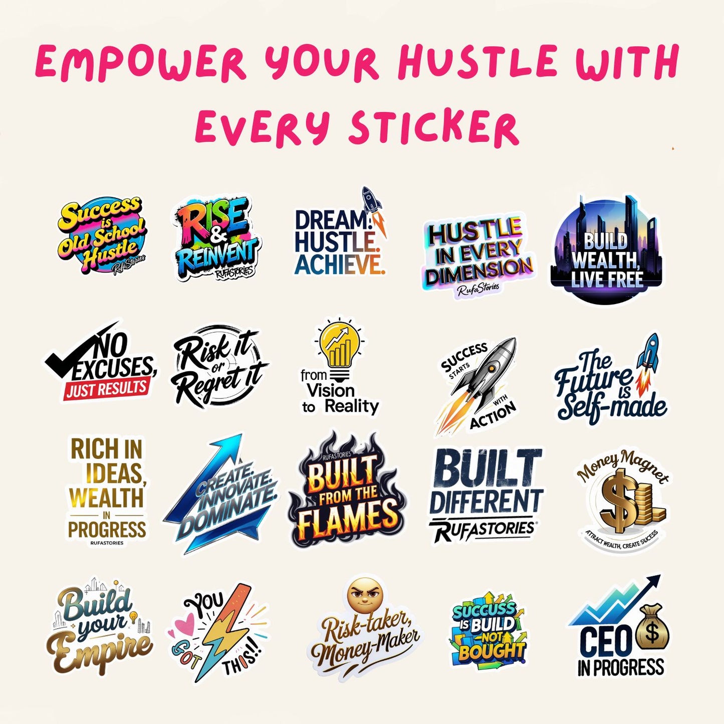 From Vision to Victory: Premium Entrepreneurs Sticker Collection