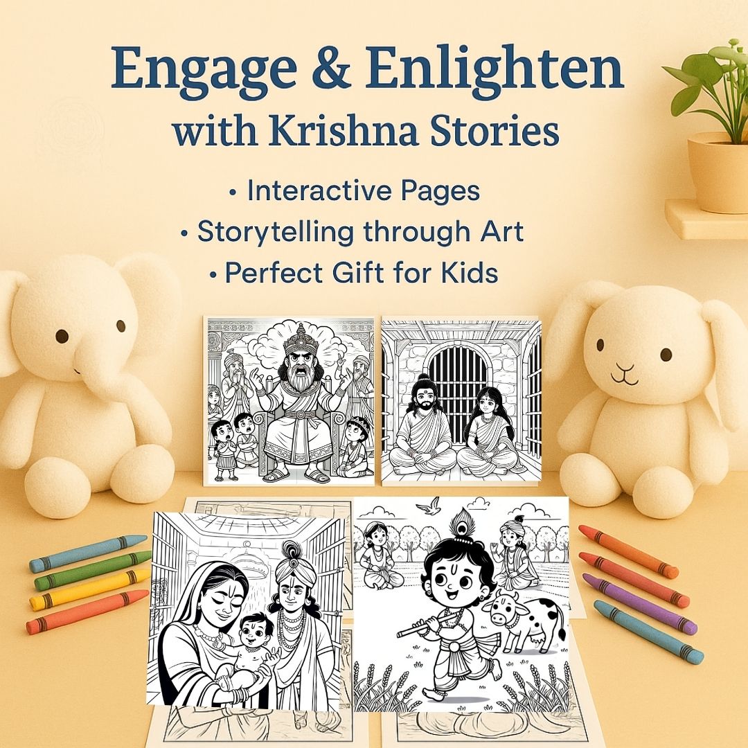 Shri Krishna Coloring Set with Blessing Stickers