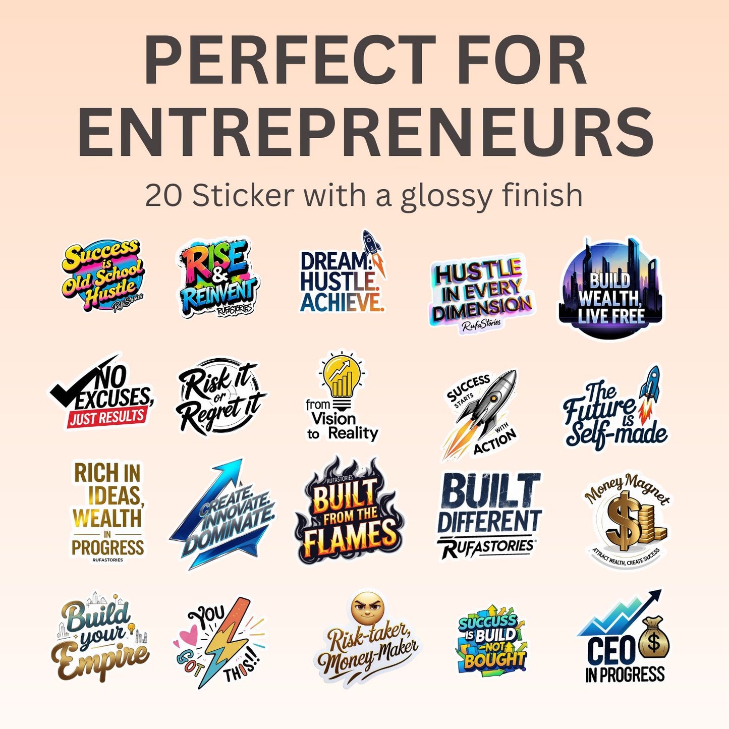 From Vision to Victory: Premium Entrepreneurs Sticker Collection