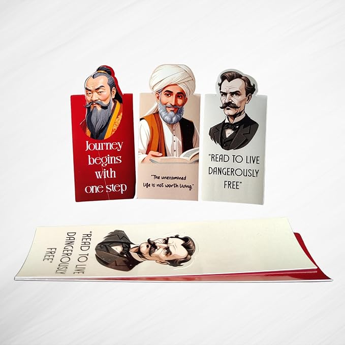 Philosophical Theme Magnetic Bookmark | Gift for Readers & Book Lovers | Set of 3