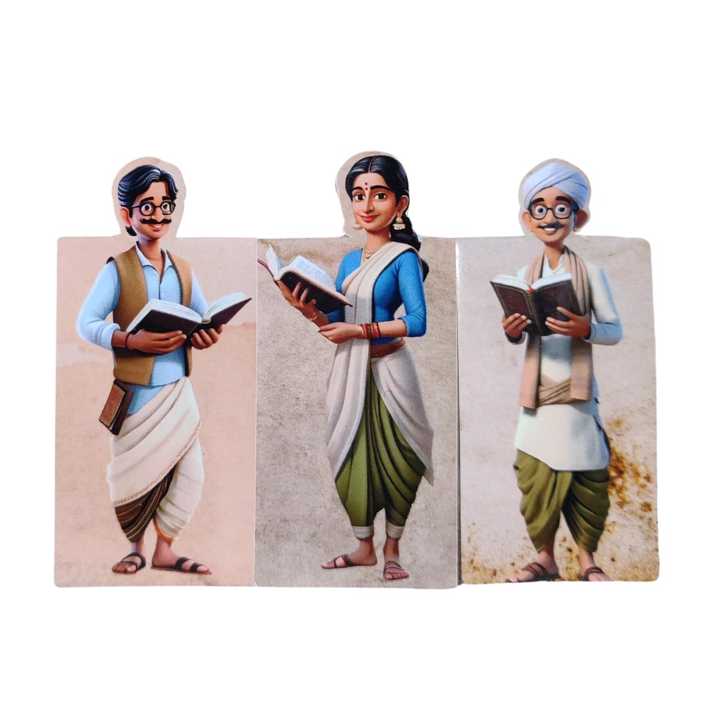 Hindi Literature Writer Magnetic Bookmarks | Set of 3 | Famous Indian Authors Theme | Perfect for Readers, Students & Book Lovers