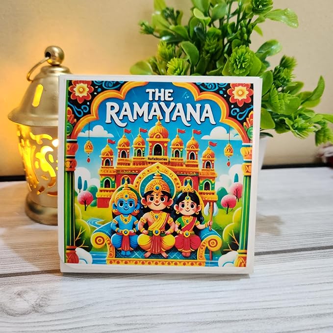 Ramayana Colouring Sheets for Kids | 11 Sheets to Color With Lord Rama Sticker & Magnetic Card