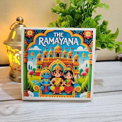 Ramayana Colouring Sheets for Kids | 11 Sheets to Color With Lord Rama Sticker & Magnetic Card