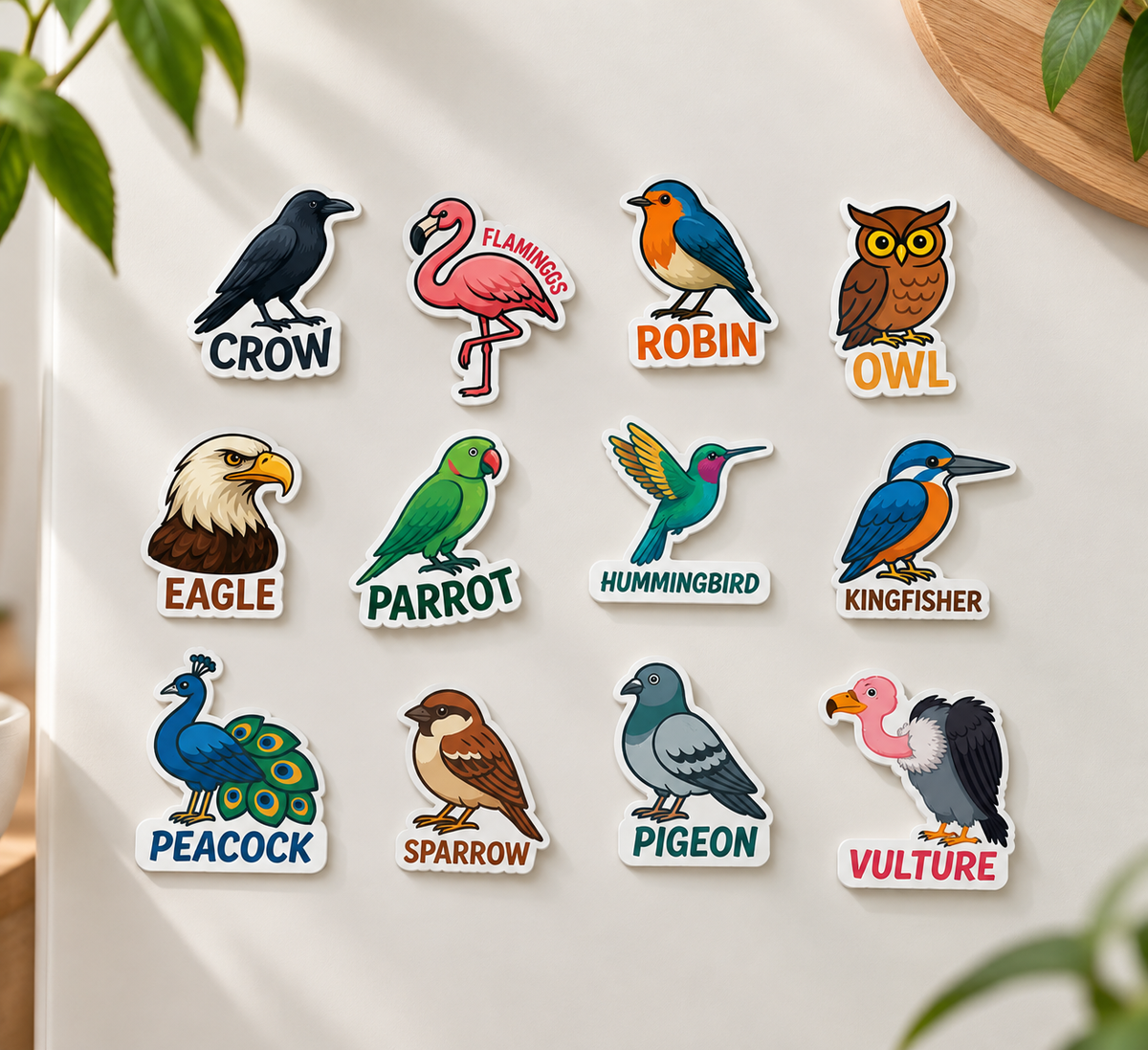 RufaStories Bird Fridge Magnets for Kids – Set of 13 | Educational Bird Magnets for Toddlers