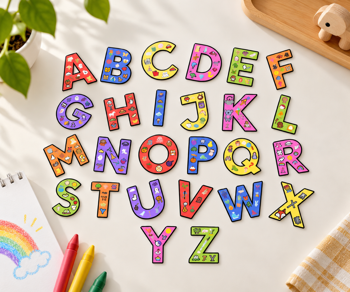 RufaStories ABC Alphabet Fridge Magnets for Kids – 26 Capital Letters | Educational Learning Magnets