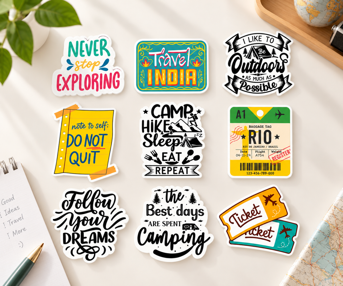 RufaStories Travel Quote Fridge Magnets – Set of 9 | Motivational Magnets for Travel Lovers