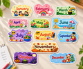 RufaStories Months Name Fridge Magnets for Kids – Set of 12 | Educational Calendar Learning Magnets