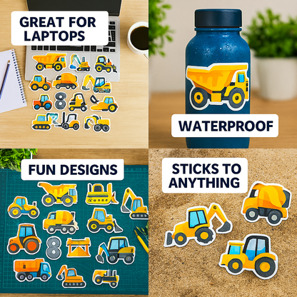 Build & Play: Construction Vehicle Stickers Set