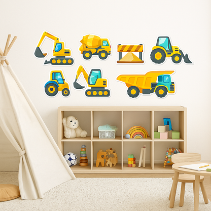 Build & Play: Construction Vehicle Stickers Set