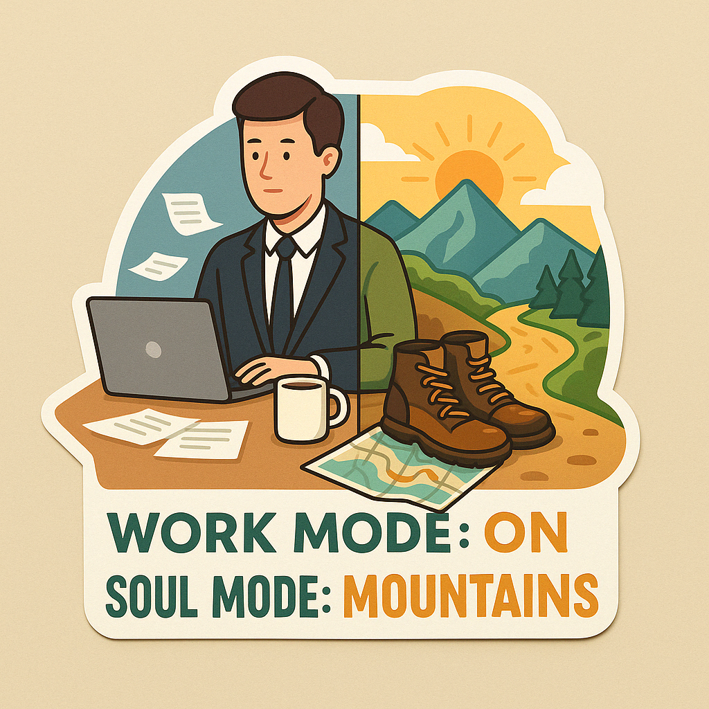 Wander & Work Sticker Set – Adventure-Inspired Motivation for Modern Dreamers