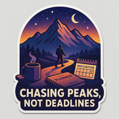 Wander & Work Sticker Set – Adventure-Inspired Motivation for Modern Dreamers