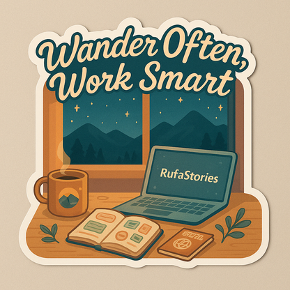 Wander & Work Sticker Set – Adventure-Inspired Motivation for Modern Dreamers