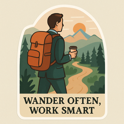 Wander & Work Sticker Set – Adventure-Inspired Motivation for Modern Dreamers