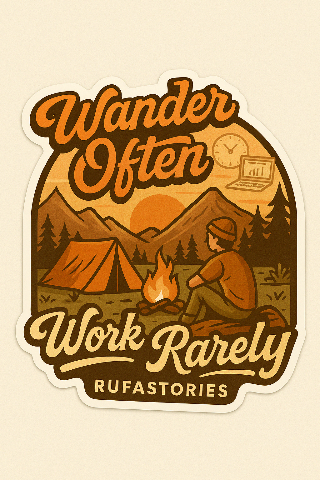 Wander & Work Sticker Set – Adventure-Inspired Motivation for Modern Dreamers