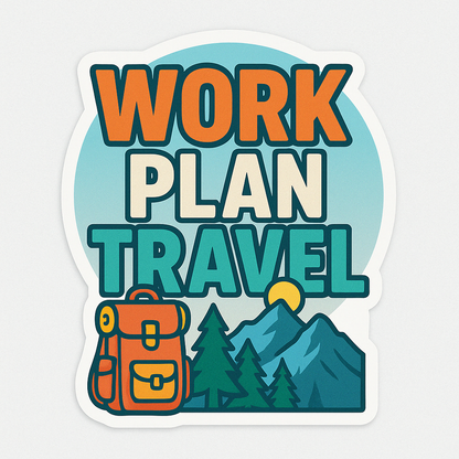 Wander & Work Sticker Set – Adventure-Inspired Motivation for Modern Dreamers