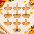 RufaStories MDF Diya Magnets for Diwali DIY Painting & Crafts, 10 Pcs, 3 Inch