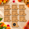 RufaStories MDF Diya Photo Frame Magnets for Diwali DIY, Pack of 10, 3 x 3 Inch | Unfinished Wooden Craft Magnets with Magnetic Backing | Paint & Decorate DIY Photo Frames for Kids & Adults