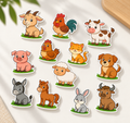 RufaStories Farm Animal Fridge Magnets for Kids – Set of 12 | Educational Animal Magnets for Toddlers