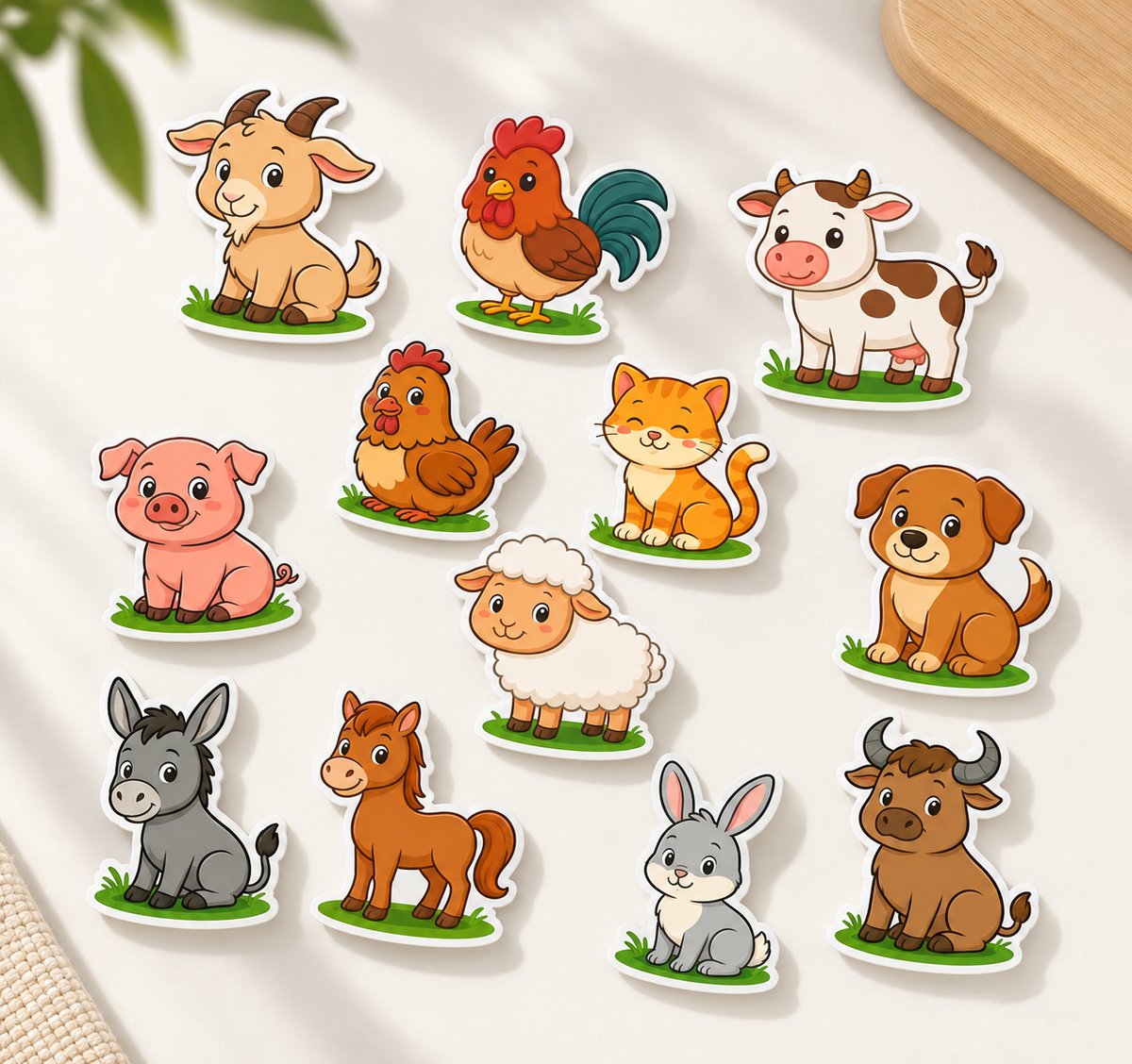 RufaStories Farm Animal Fridge Magnets for Kids – Set of 12 | Educational Animal Magnets for Toddlers