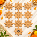 RufaStories MDF Star Flower Magnets for DIY Painting & Crafts, 10 Pcs, 3 Inch