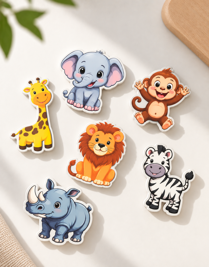 RufaStories Forest Animal Fridge Magnets for Kids – Set of 14