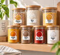 RufaStories Kitchen Label Stickers – Set of 40 | Hindi & English Waterproof Jar Labels