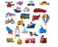 RufaStories Vehicle Fridge Magnets for Kids – Set of 23 | Educational Transport Magnets for Toddlers