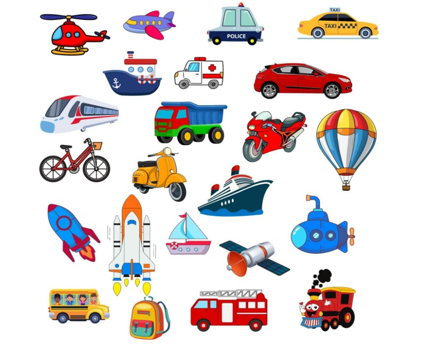 RufaStories Vehicle Fridge Magnets for Kids – Set of 23 | Educational Transport Magnets for Toddlers