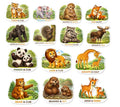 RufaStories Forest Animal Family Fridge Magnets for Kids Set of 14 | Animal & Baby Learning Magnets