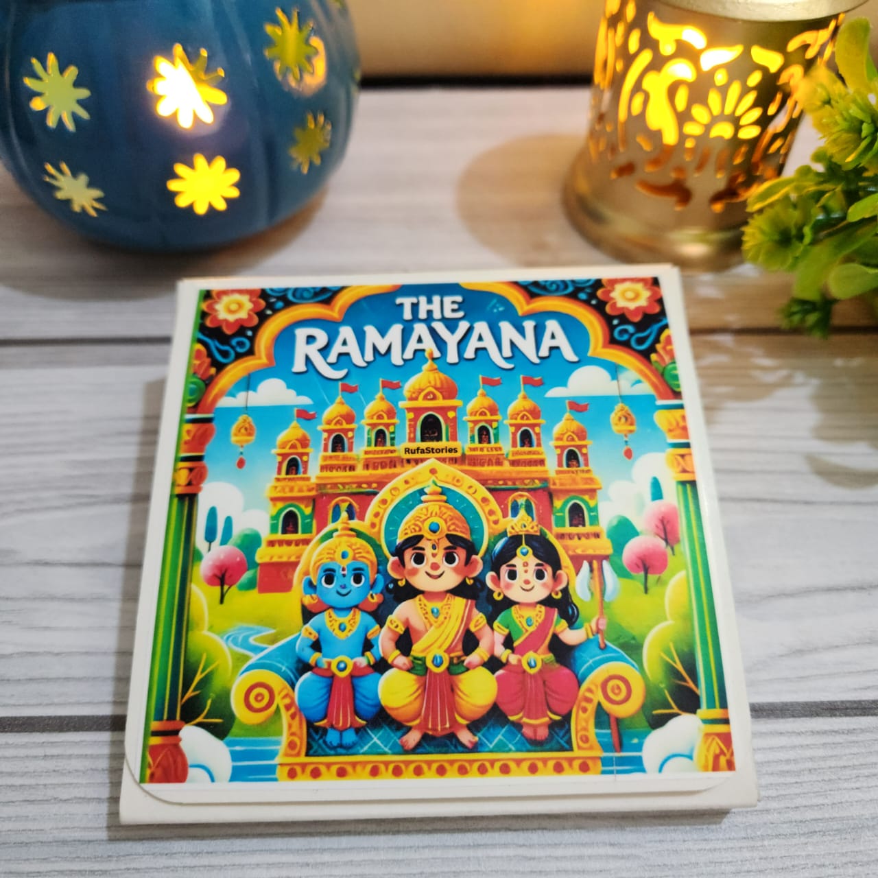 Ramayana Colouring Sheets for Kids | 11 Sheets to Color With Lord Rama Sticker & Magnetic Card
