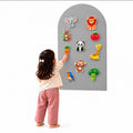 RufaStories Magnetic Wall Sheet for Kids Activities – Cool Grey Arch Shape | 24 × 39 Inch, 0.5 mm Thin Peel & Stick Magnetic Activity Wall for Kids | Screen-Free Learning for Playroom, Preschool & Home