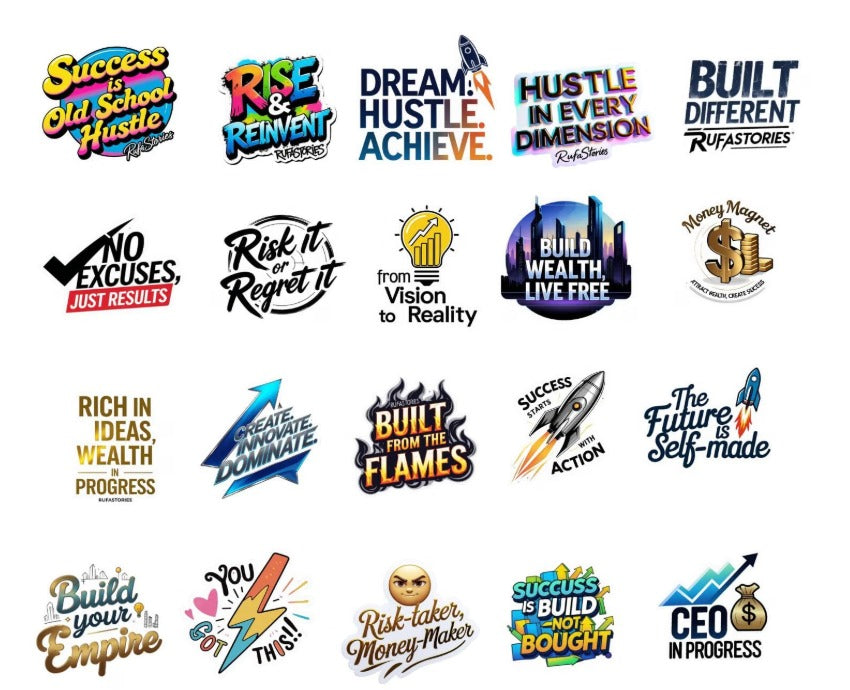 RufaStories Motivational Fridge Magnets – Set of 20 | Entrepreneur & Success Quote Magnets